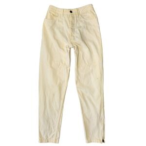 Vintage 90s Georges Marciano for GUESS Women 29 Yellow Corduroy High Waist Retro